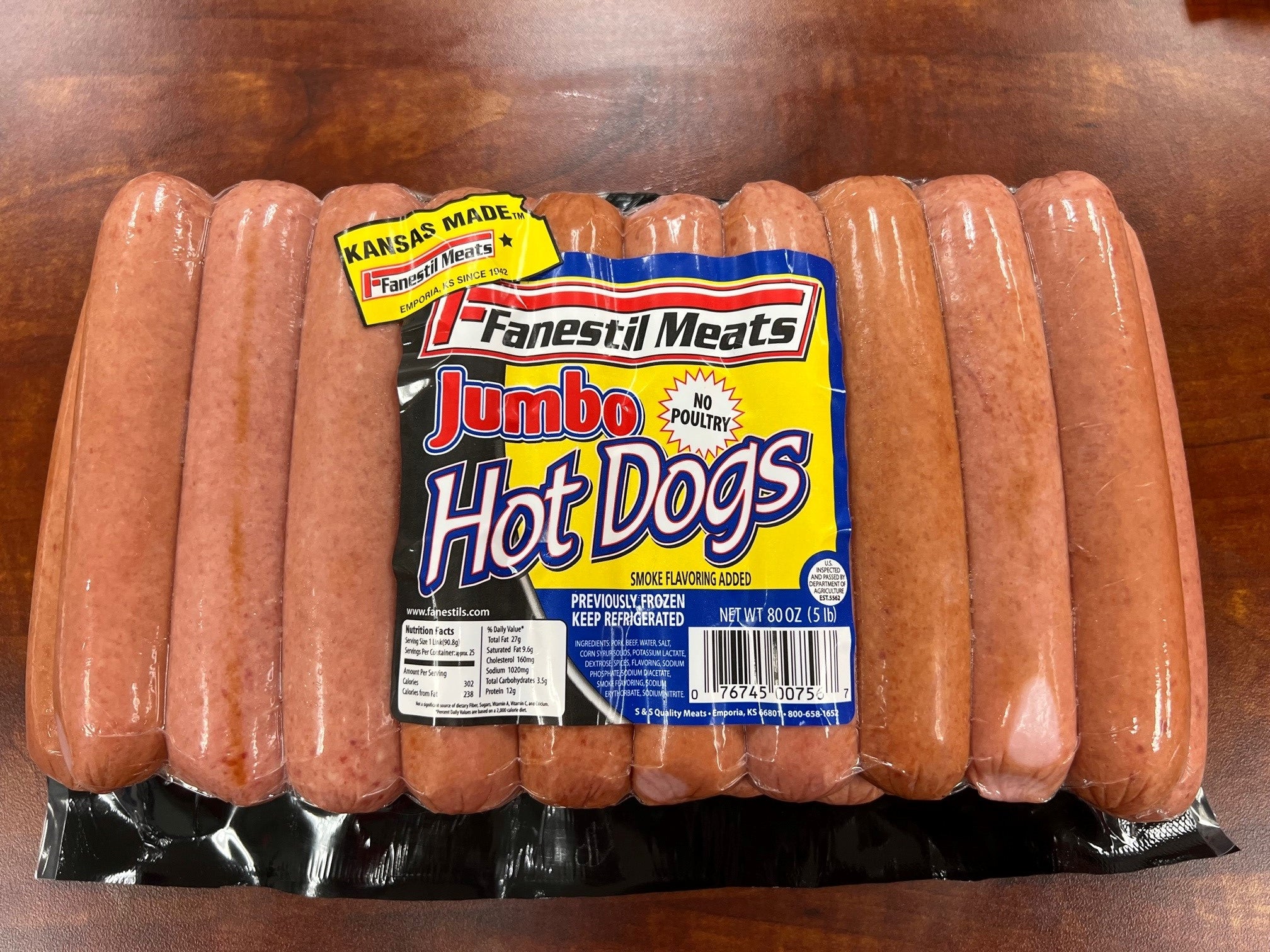 5# Family Pack 5/1 Pork & Beef Hot Dogs 1pc