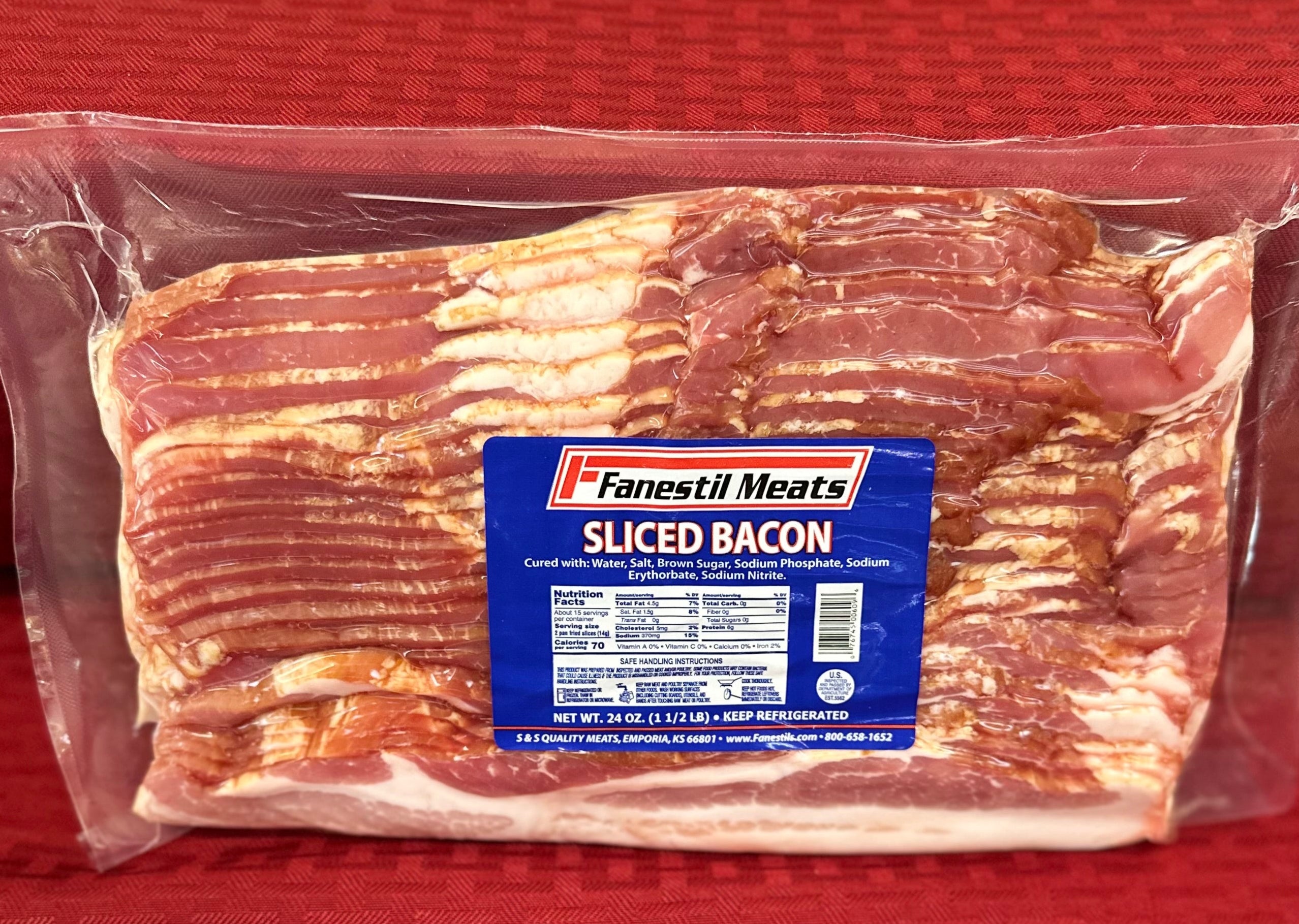 Fanestil Regular Sliced Bacon 1.5lb