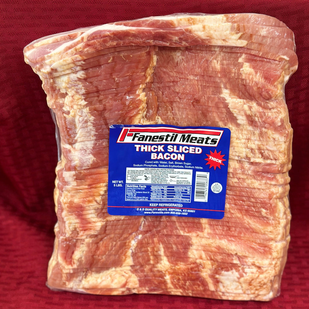 Fanestil Thick Slice Bacon 5# 2pc/box