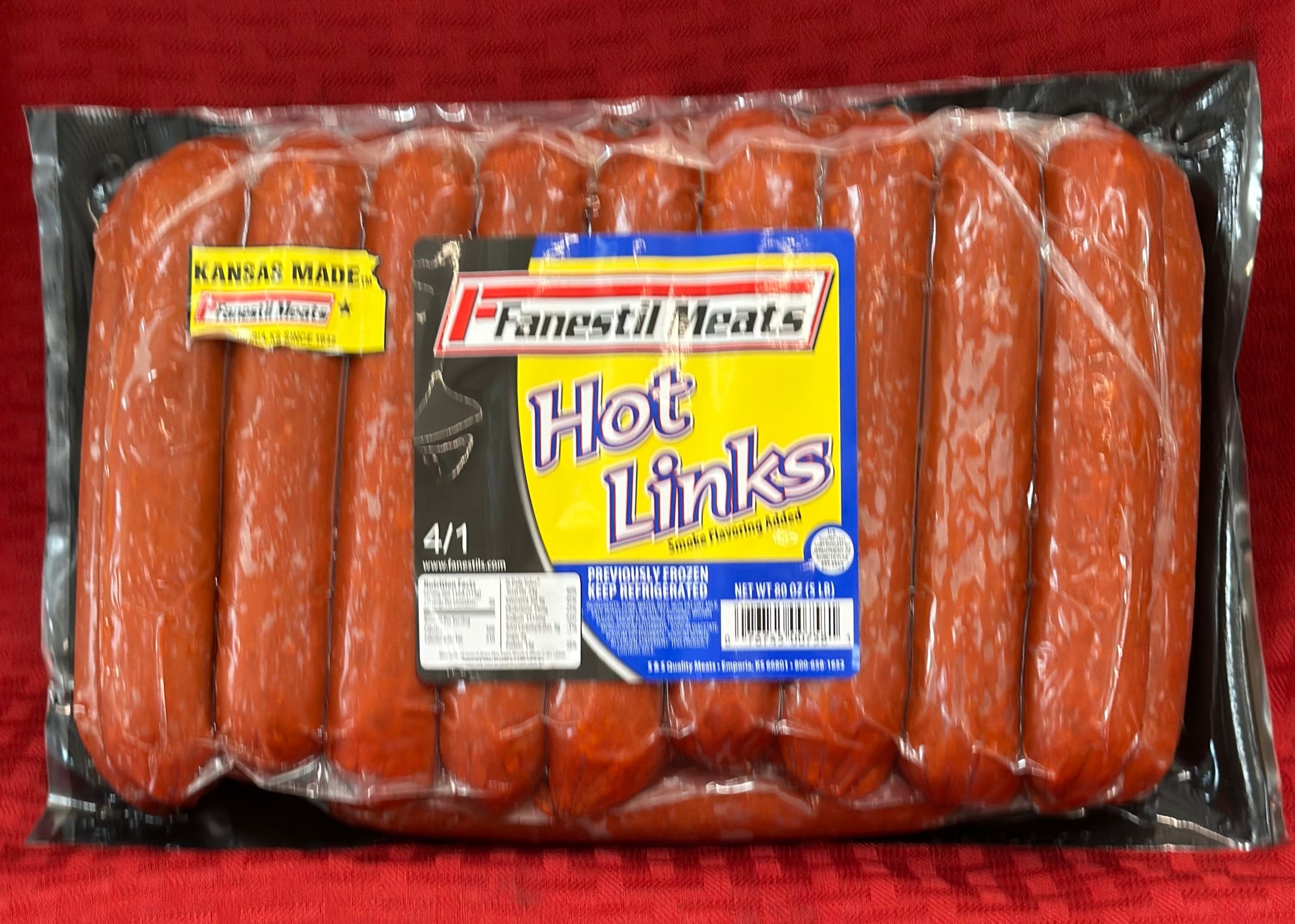 Fanestil Family Pack 4/1 Hot Links 2/5# Frozen