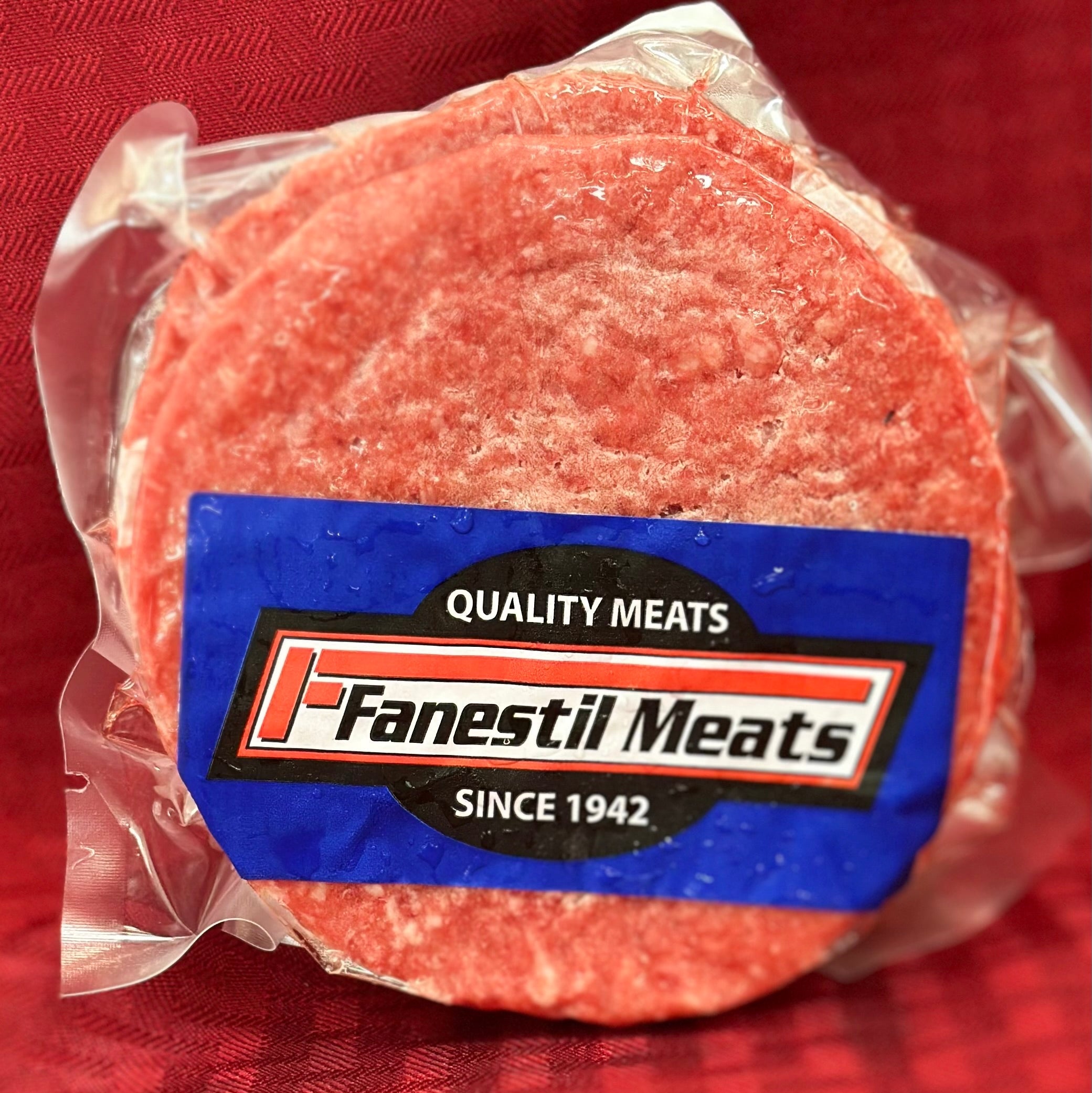 Fanestil Ground Beef Patties 80/20 3/1 10# Frozen