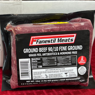 Fanestil 90/10 Grass Fed Ground Beef 10/1# Packages